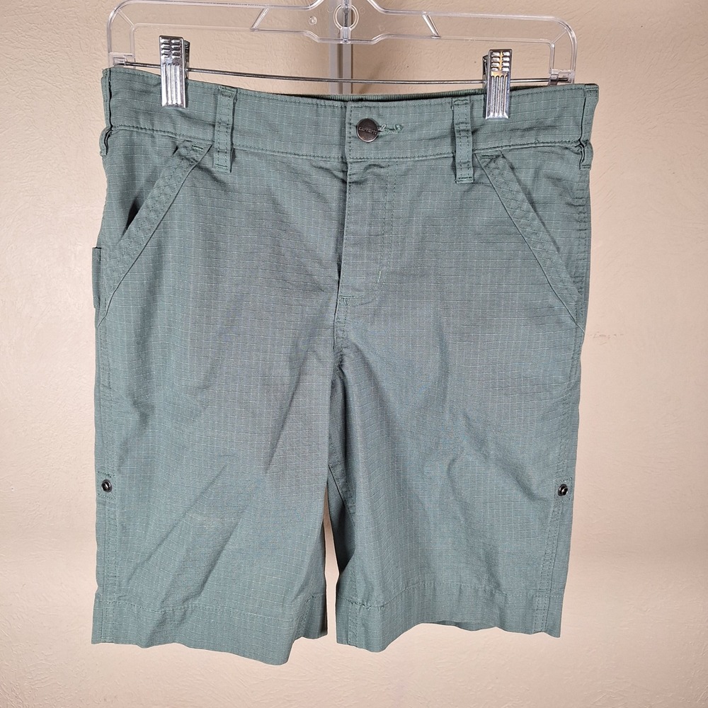 Carhartt Womens Green Ripstop Carpenter Roll Tab Shorts‎ 104213-MKG 4